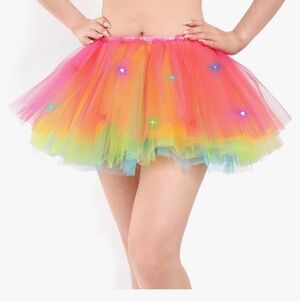Multicolor NWOT Adult Size 5 Layered Tutu Skirt W/Lights - O/S